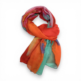 VC Abstract Painting Cotton Blend Scarf
