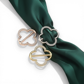 Clover Diamond Scarf Buckle Ring