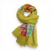 VC Flower Vase Cotton Blend Scarf