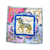 Armed Horse Pattern Silk Touch Square Scarf