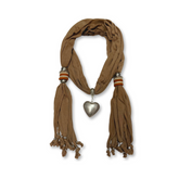 Brown Bohemian Tassel Scarf