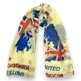 UK Map Print Flag Print on Lightweight Scarf
