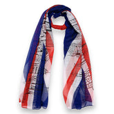 UK Union Jack Flag with Print on Lightweight Scarf