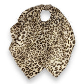Leopard Print Scarf with Golden Lines