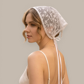 Floral Embroidered Triangle Lace Scarf