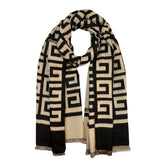 Maze Print Reversible Winter Scarf