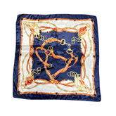 Belted Chain Pattern Silk Touch Square Scarf