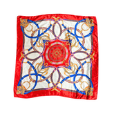 Wired Chain Pattern Silk Touch Square Scarf