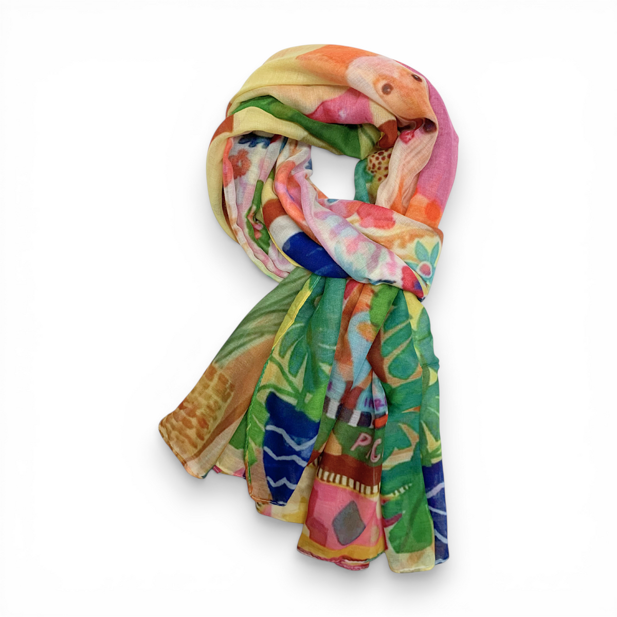 VC Artwork  dog Cotton Blend Scarf