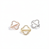 Clover Diamond Scarf Buckle Ring