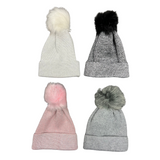 Glitter Pom Pom Beanie Hat