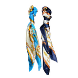 Belted Chain Pattern Silk Touch Square Scarf