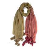 Dina Ombre Tassels Scarf with Tassels