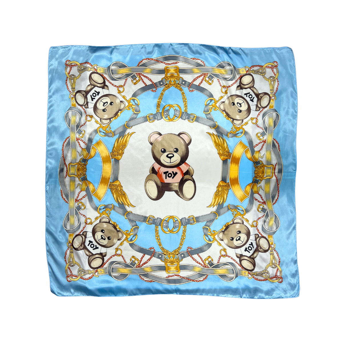 Bear Pattern Silk Touch Square Scarf
