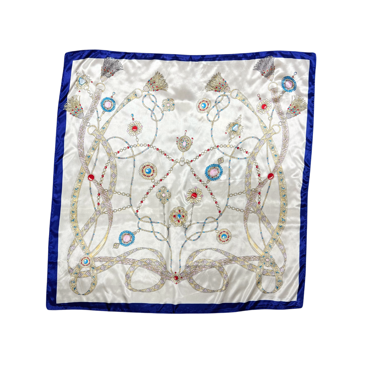 Tassel Pattern Silk Touch Square Scarf