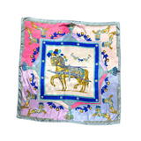 Armed Horse Pattern Silk Touch Square Scarf