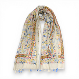 Vintage Floral Print Cotton Blend Scarf