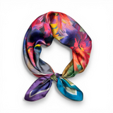 70*70cm Rainbow Flower Vase Silk Touch Neck Scarf