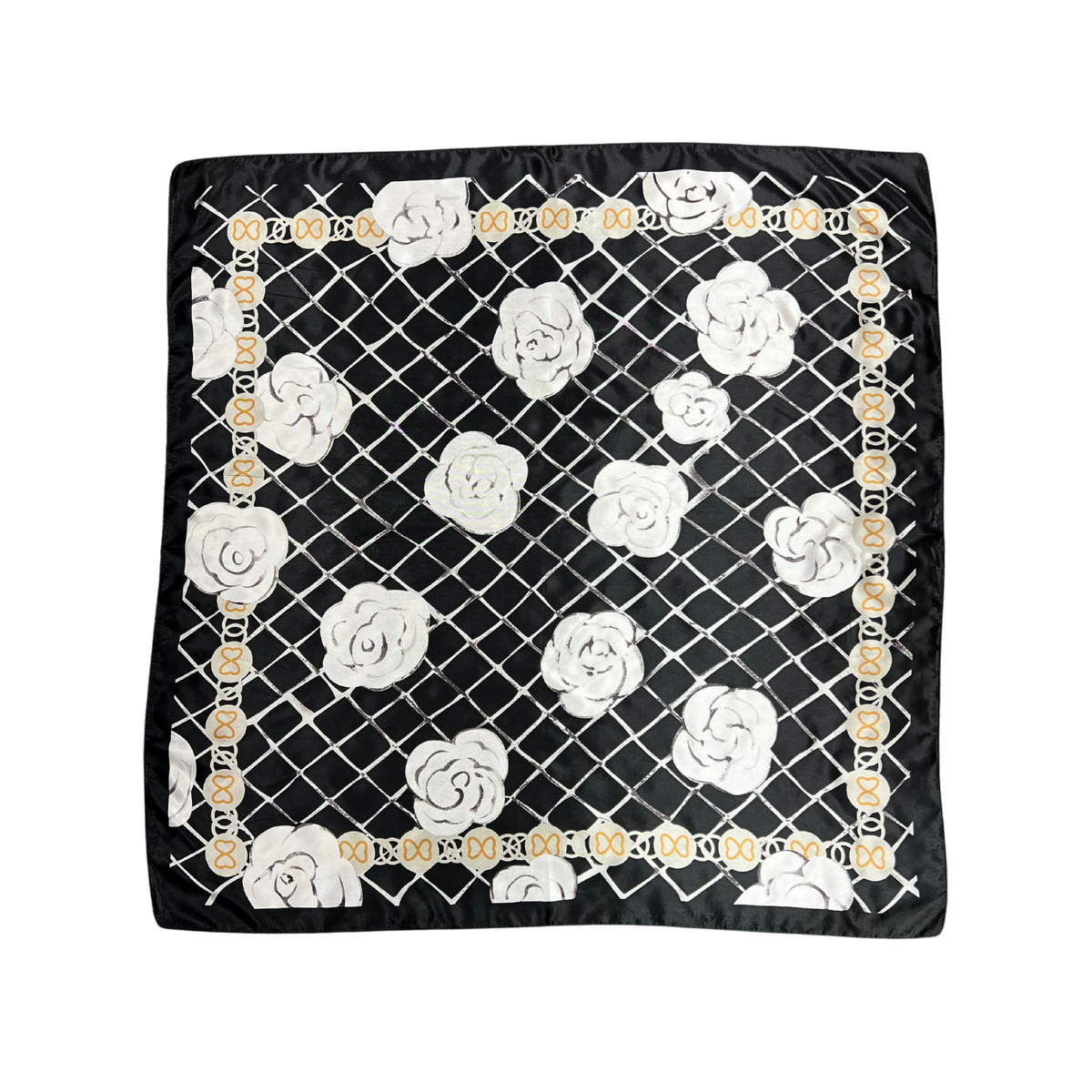 Rose Pattern Silk Touch Square Scarf