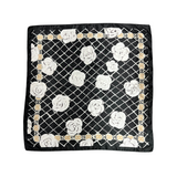 Rose Pattern Silk Touch Square Scarf