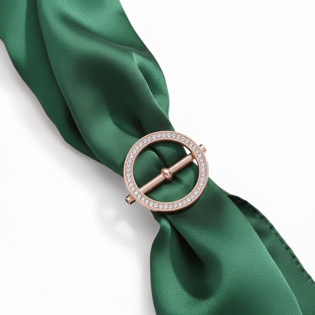Round Diamond Scarf Buckle Ring