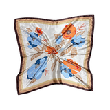 Floral Pattern Silk Touch Square Scarf