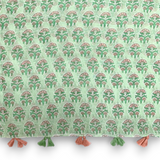Triple Flower Print Cotton Blend Scarf