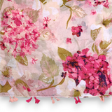 Hydrangea Floral Print Cotton Blend Scarf