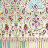 Mosaic Floral Print Cotton Blend Scarf