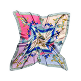 Armed Horse Pattern Silk Touch Square Scarf