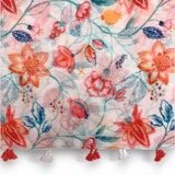 Floral Garden Print Cotton Blend Scarf