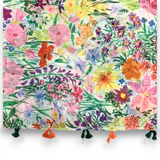 Happy Garden Floral Print Cotton Blend Scarf