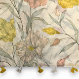 Iris Tulip Floral Print Cotton Blend Scarf