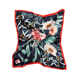 Botanic Floral Pattern Silk Touch Square Scarf
