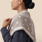 Polka Dot Reversible Triangle Wool Blend Scarf