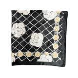 Rose Pattern Silk Touch Square Scarf