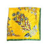 Multi-floral Pattern Silk Touch Square Scarf