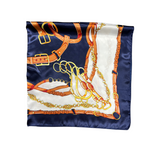 Belted Chain Pattern Silk Touch Square Scarf