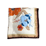 Floral Pattern Silk Touch Square Scarf