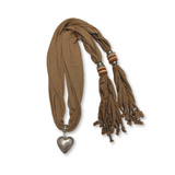 Brown Bohemian Tassel Scarf