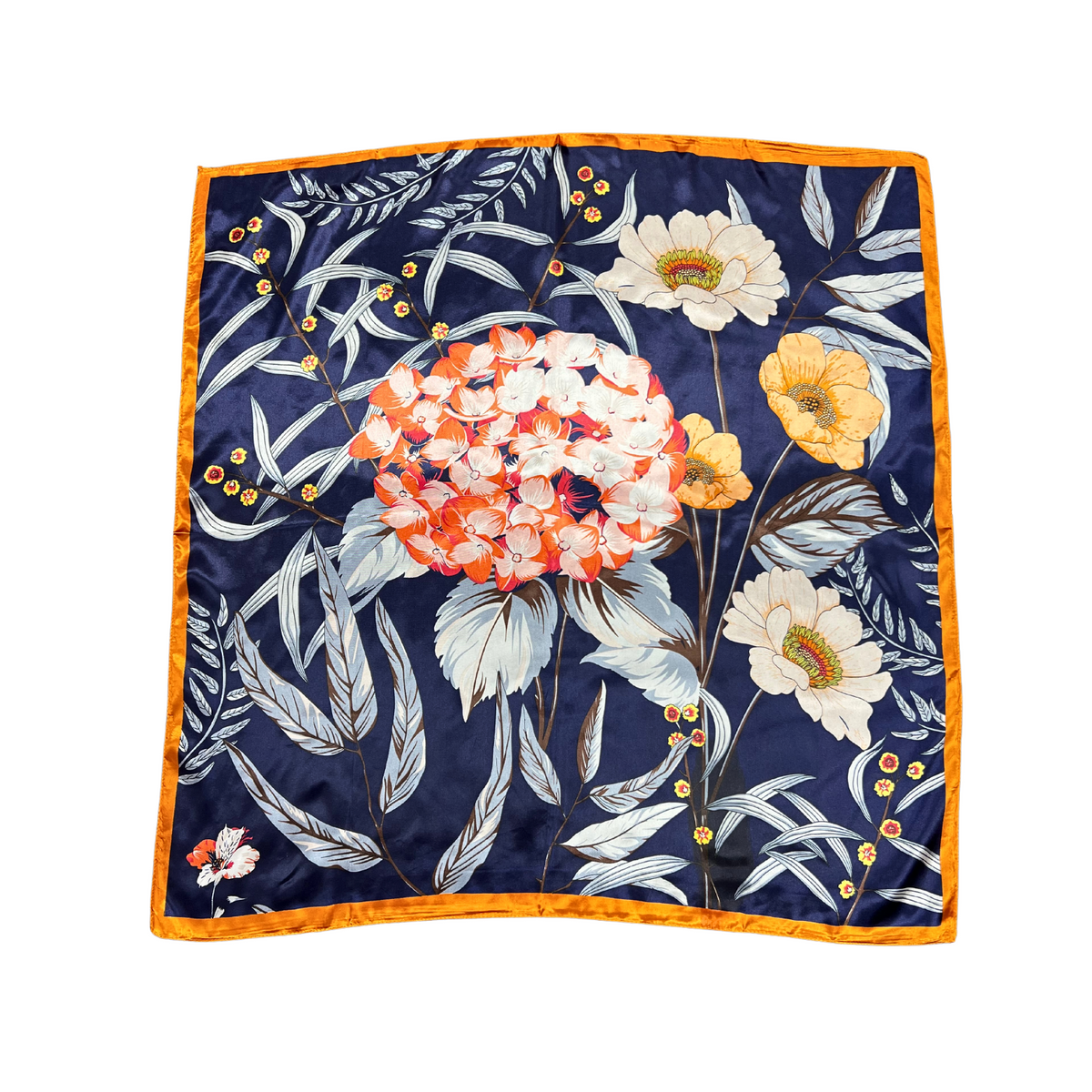 Botanic Floral Pattern Silk Touch Square Scarf