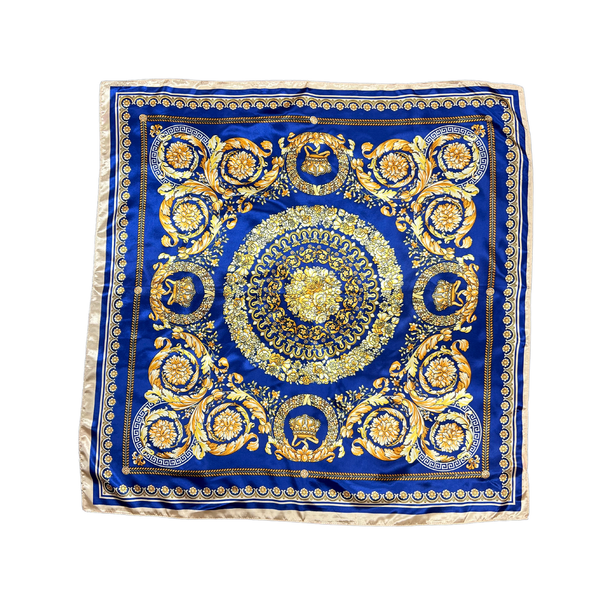 Golden Pattern Silk Touch Square Scarf