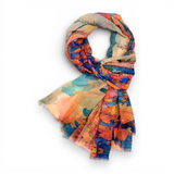 Wild Poppy Field Cotton Modal Scarf