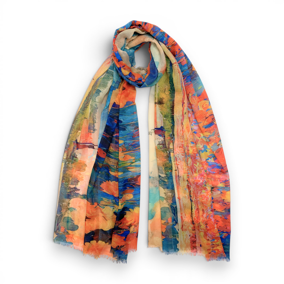 Wild Poppy Field Cotton Modal Scarf