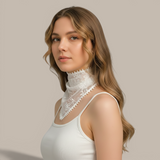 Floral Embroidered Triangle Lace Scarf