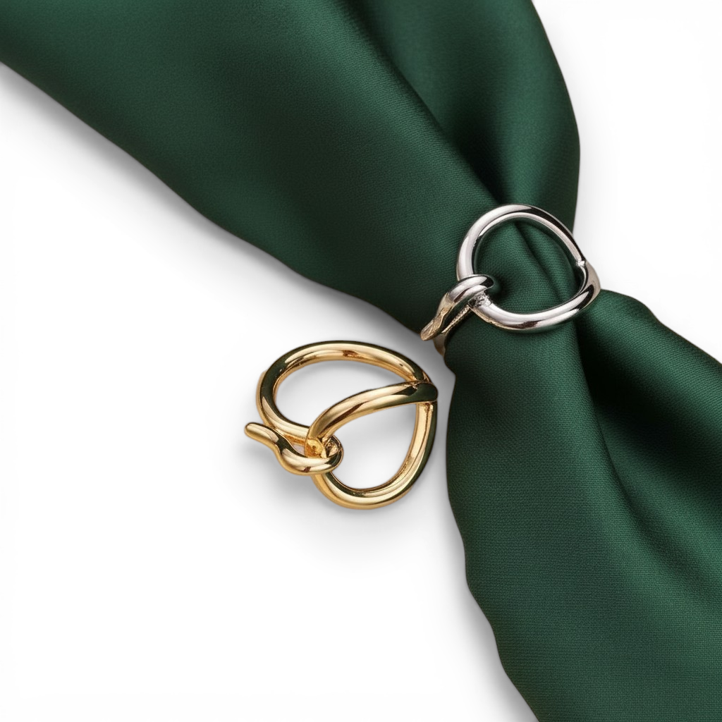 Heart Scarf Buckle Ring