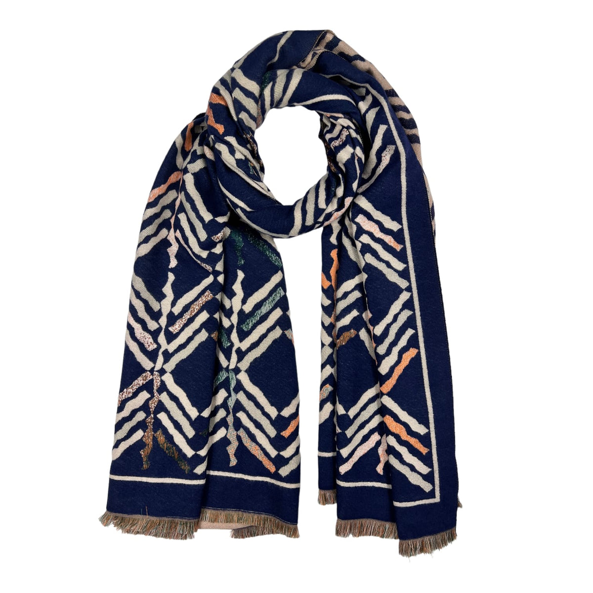 Zigzag Arrow Print Reversible Winter Scarf