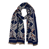 Zigzag Arrow Print Reversible Winter Scarf