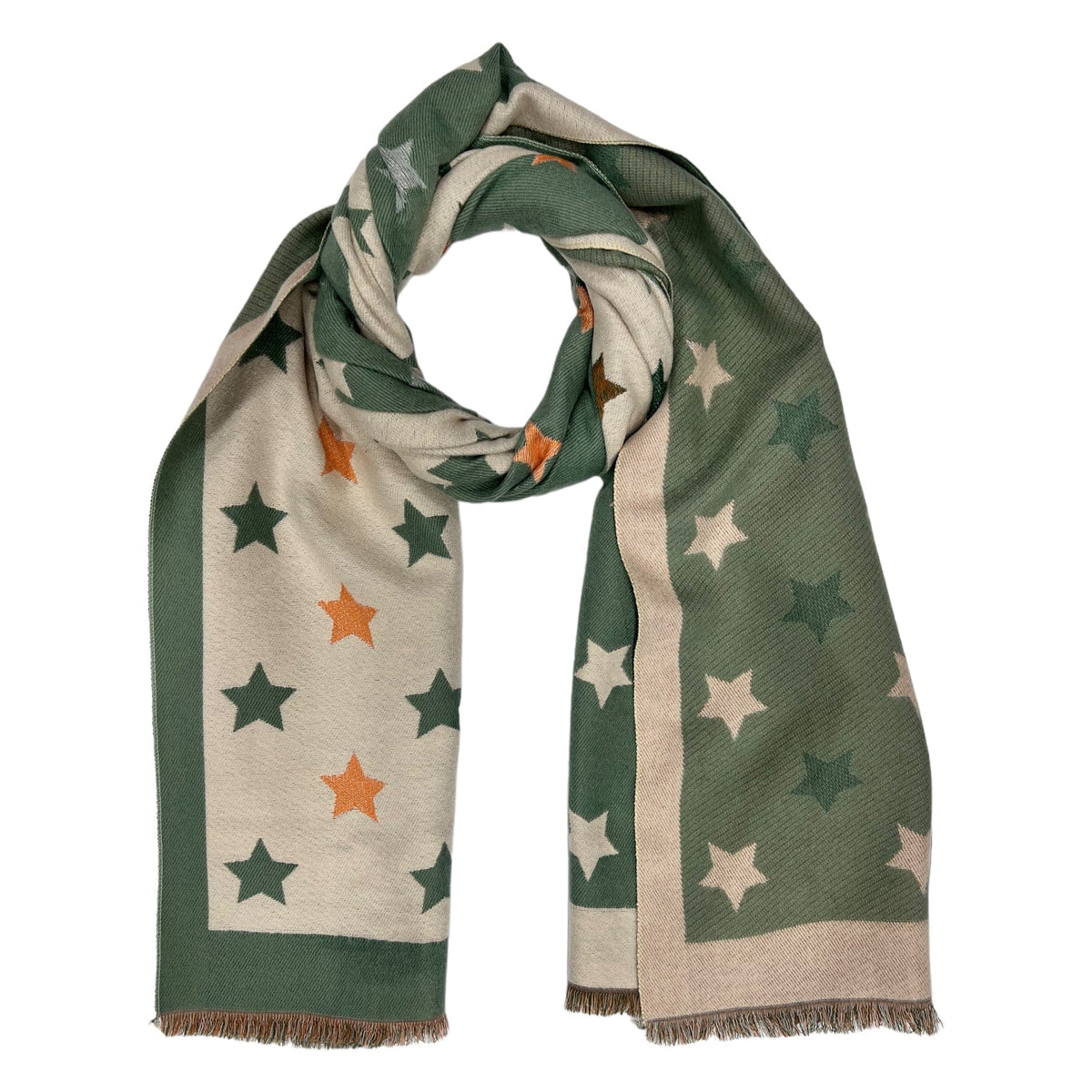 Stars Print Reversible Winter Scarf