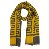 Maze Print Reversible Winter Scarf